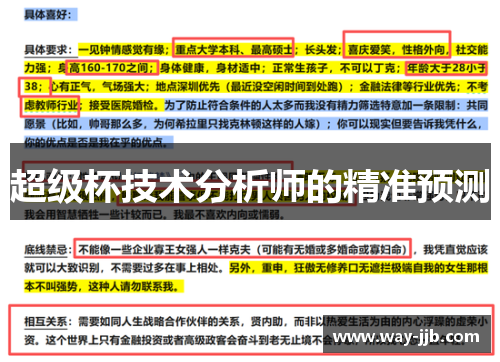 超级杯技术分析师的精准预测